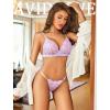 imageAvidlove Lingerie Set for Women Lace Bra And Panty Set See Through Sexy Lingerie 2 Piece SetLilac