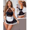 imageAvidlove Lingerie Sets for Women Sexy Babydoll Cute Teddy Lingerie Lace Maid OutfitBlack