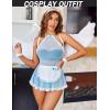 imageAvidlove Lingerie Sets for Women Sexy Babydoll Cute Teddy Lingerie Lace Maid OutfitLight Blue
