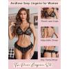 imageAvidlove Sexy Lingerie Set for Women Lace Bra and Panty Sets 2 Piece Sheer Babydoll Outfits SXXLBlack