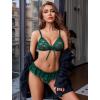 imageAvidlove Sexy Lingerie Set for Women Lace Bra and Panty Sets 2 Piece Sheer Babydoll Outfits SXXLGreen