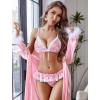 imageAvidlove Sexy Lingerie Set for Women Lace Bra and Panty Sets 2 Piece Sheer Babydoll Outfits SXXLPink