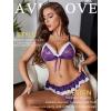 imageAvidlove Sexy Lingerie Set for Women Lace Bra and Panty Sets 2 Piece Sheer Babydoll Outfits SXXLPurple
