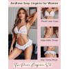 imageAvidlove Sexy Lingerie Set for Women Lace Bra and Panty Sets 2 Piece Sheer Babydoll Outfits SXXLWhite