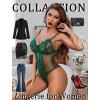 imageAvidlove Sexy Lingerie for Women One Piece Lingerie Deep V Teddy Babydoll Sexy Lace BodysuitGreen