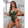 imageAvidlove Sexy Lingerie for Women One Piece Lingerie Deep V Teddy Babydoll Sexy Lace BodysuitGreen
