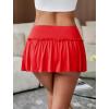 imageAvidlove Sexy Mini Skirt for Women Solid Ruffle Lingerie Skirt Short SkirtsCarmine Red