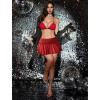 imageAvidlove Sexy Mini Skirt for Women Solid Ruffle Lingerie Skirt Short SkirtsDark Red