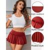 imageAvidlove Sexy Mini Skirt for Women Solid Ruffle Lingerie Skirt Short SkirtsDark Red