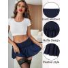 imageAvidlove Sexy Mini Skirt for Women Solid Ruffle Lingerie Skirt Short SkirtsNavy Blue