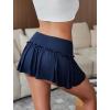 imageAvidlove Sexy Mini Skirt for Women Solid Ruffle Lingerie Skirt Short SkirtsNavy Blue