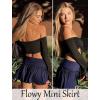 imageAvidlove Sexy Mini Skirt for Women Solid Ruffle Lingerie Skirt Short SkirtsNavy Blue