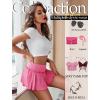 imageAvidlove Sexy Mini Skirt for Women Solid Ruffle Lingerie Skirt Short SkirtsPink