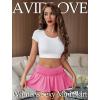 imageAvidlove Sexy Mini Skirt for Women Solid Ruffle Lingerie Skirt Short SkirtsPink