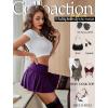 imageAvidlove Sexy Mini Skirt for Women Solid Ruffle Lingerie Skirt Short SkirtsPurple