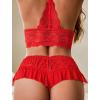 imageAvidlove Sexy Panties for Women Bikini Underwear Floral Lace Briefs with Cute Bow Center 14 PackCarmine Red