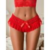 imageAvidlove Sexy Panties for Women Bikini Underwear Floral Lace Briefs with Cute Bow Center 14 PackCarmine Red
