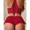 imageAvidlove Sexy Panties for Women Bikini Underwear Floral Lace Briefs with Cute Bow Center 14 PackDark Red