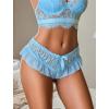 imageAvidlove Sexy Panties for Women Bikini Underwear Floral Lace Briefs with Cute Bow Center 14 PackLight Blue