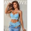imageAvidlove Sexy Panties for Women Bikini Underwear Floral Lace Briefs with Cute Bow Center 14 PackLight Blue