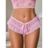 imageAvidlove Sexy Panties for Women Bikini Underwear Floral Lace Briefs with Cute Bow Center 14 PackPink