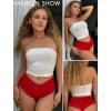 imageAvidlove Sexy Panties for Women Bikini Underwear Floral Lace Briefs with Cute Bow Center 14 PackRedblack