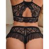 imageAvidlove Sexy Panties for Women Bikini Underwear Floral Lace Briefs with Cute Bow Center 14 PackWine Redblackpink