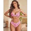 imageAvidlove Wireless Lace Lingerie Set Floral Print Bra and Panty Sets Cute Naughty OutfitsHeart Kt188