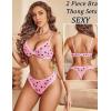 imageAvidlove Wireless Lace Lingerie Set Floral Print Bra and Panty Sets Cute Naughty OutfitsHeart Kt188
