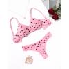 imageAvidlove Wireless Lace Lingerie Set Floral Print Bra and Panty Sets Cute Naughty OutfitsHeart Kt188