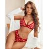 imageAvidlove Wireless Lace Lingerie Set Floral Print Bra and Panty Sets Cute Naughty OutfitsHeart Kt52