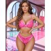 imageAvidlove Wireless Lace Lingerie Set Floral Print Bra and Panty Sets Cute Naughty OutfitsLeopard An268