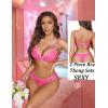 imageAvidlove Wireless Lace Lingerie Set Floral Print Bra and Panty Sets Cute Naughty OutfitsLeopard An268