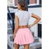 imageAvidlove Women Pleated Mini Skirt Y2k Drawstring Short Skirts Ruched Skater Skirt Cute Rave OutfitPink