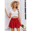 imageAvidlove Women Pleated Mini Skirt Y2k Drawstring Short Skirts Ruched Skater Skirt Cute Rave OutfitRed