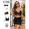 imageAvidlove Women Skirt Ruched Bodycon Double Layer Club Casual Mini SkirtBlack