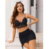 imageAvidlove Women Skirt Ruched Bodycon Double Layer Club Casual Mini SkirtBlack