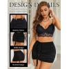 imageAvidlove Women Skirt Ruched Bodycon Double Layer Club Casual Mini SkirtBlack