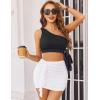 imageAvidlove Women Skirt Ruched Bodycon Double Layer Club Casual Mini SkirtWhite