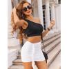 imageAvidlove Women Skirt Ruched Bodycon Double Layer Club Casual Mini SkirtWhite