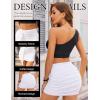 imageAvidlove Women Skirt Ruched Bodycon Double Layer Club Casual Mini SkirtWhite