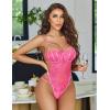 imageAvidlove Women Teddy Lingeries Sexy Lingerie Strappy Lace Bodysuit Deep V One Piece BabydollRose Red