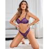 imageAvidlove Womens 2 Piece Lace Underwire Bra and Panty Sets Sexy Push Up Lingerie Set for WomenDark Purple