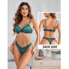 imageAvidlove Womens 2 Piece Lace Underwire Bra and Panty Sets Sexy Push Up Lingerie Set for WomenPeacock Blue
