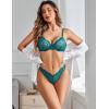 imageAvidlove Womens 2 Piece Lace Underwire Bra and Panty Sets Sexy Push Up Lingerie Set for WomenPeacock Blue