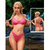 imageAvidlove Womens 2 Piece Lace Underwire Bra and Panty Sets Sexy Push Up Lingerie Set for WomenRose Red