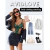 imageAvidlove Womens Deep V Teddy Lingerie Sexy Lace Bodysuit Cut Out Garter Lingerie SetsGreen