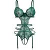 imageAvidlove Womens Deep V Teddy Lingerie Sexy Lace Bodysuit Cut Out Garter Lingerie SetsGreen