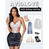 imageAvidlove Womens Deep V Teddy Lingerie Sexy Lace Bodysuit Cut Out Garter Lingerie SetsWhite