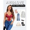 imageAvidlove Womens Deep V Teddy Lingerie Sexy Lace Bodysuit Cut Out Garter Lingerie SetsWine Red